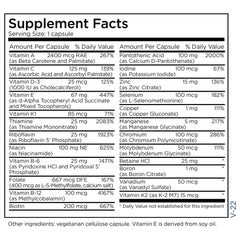Metabolic Maintenance The Big One ingredients panel spotlights folate and B vitamins.