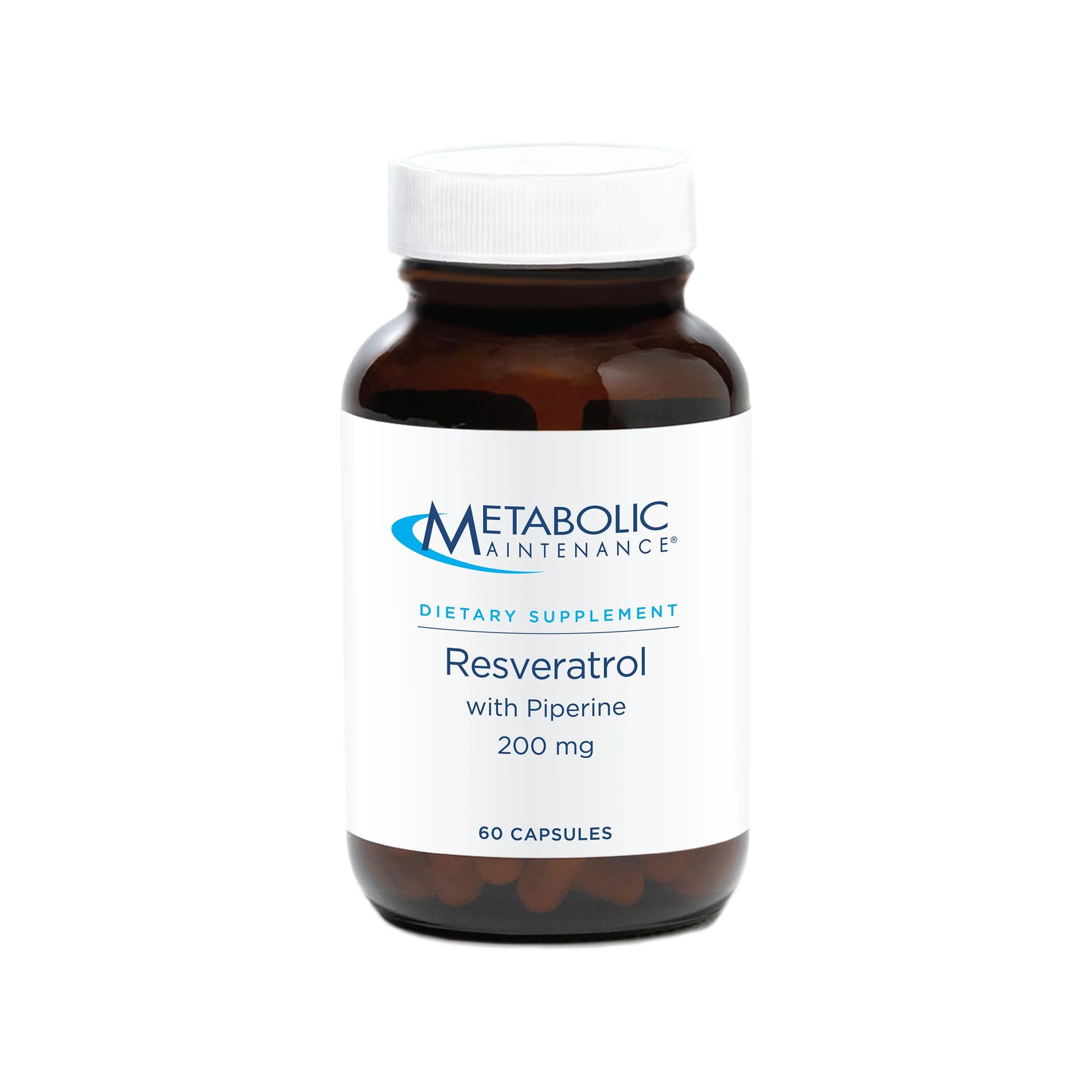 Metabolic Maintenance Trans-Resveratrol bottle pour highlighting antioxidant support.