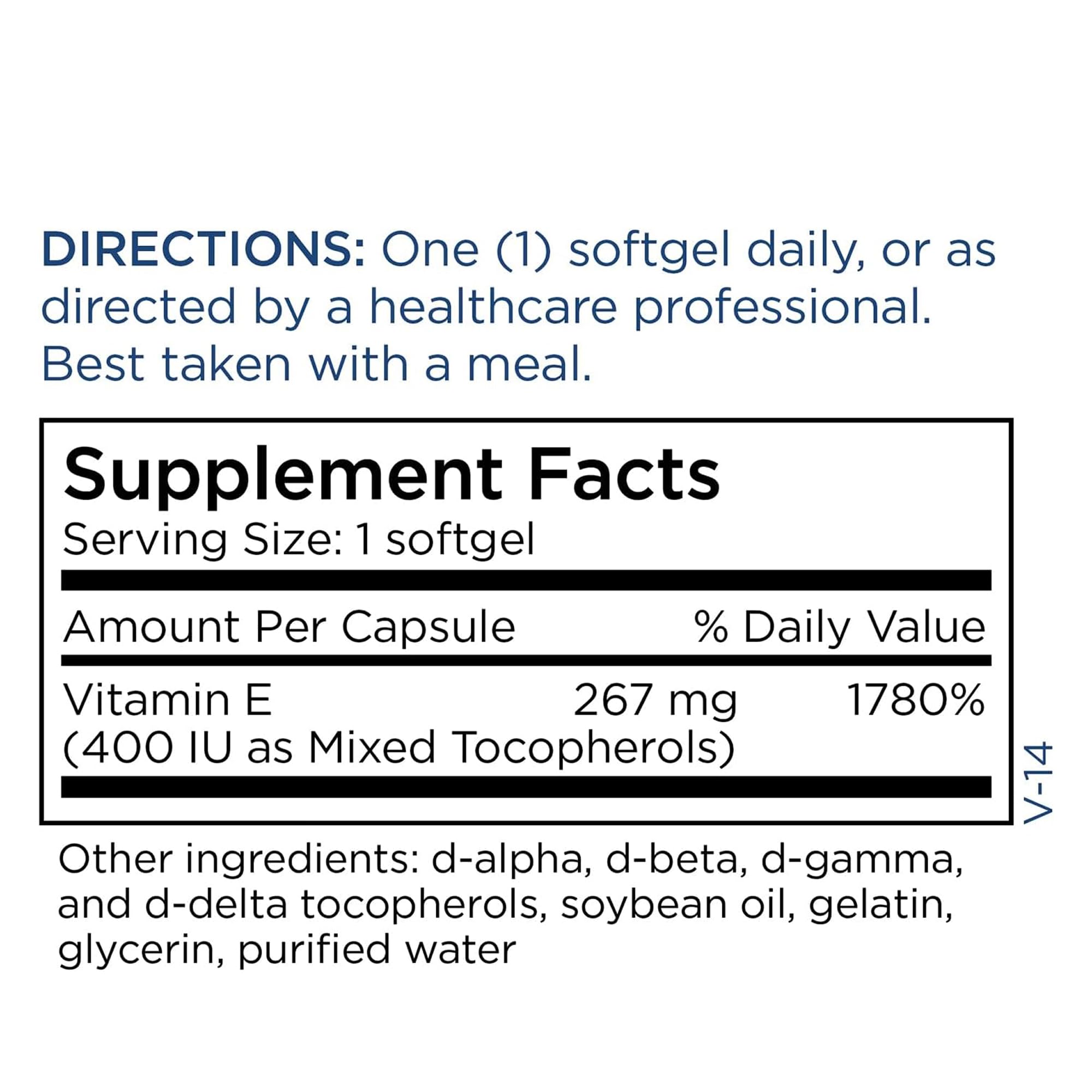 Graphic illustrating mixed tocopherols for Metabolic Maintenance Vitamin E supplement.