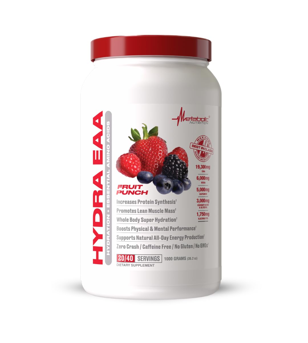 Metabolic Nutrition Hydra EAA bottle pour shows on-the-go hydration during workouts