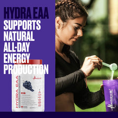 Metabolic Nutrition Hydra EAA refreshing serve in water bottle for training