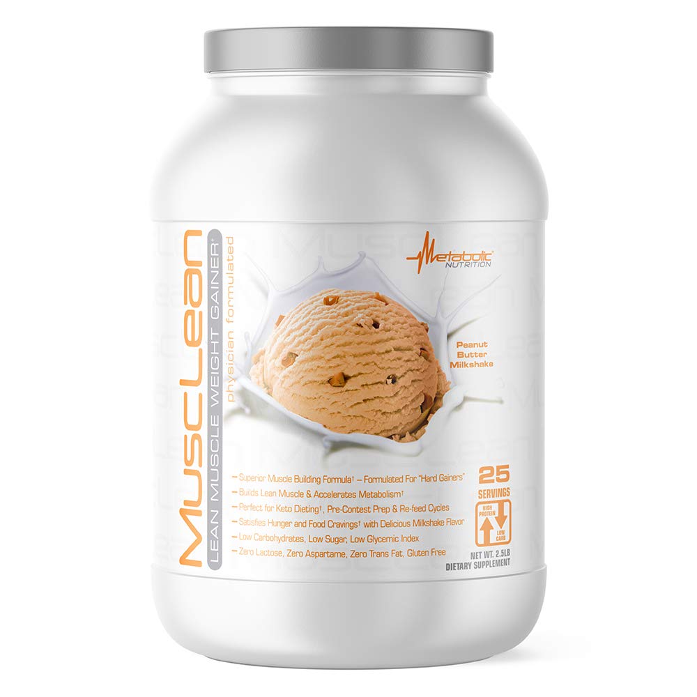 Metabolic Nutrition Musclean peanut butter shake pour supports on-the-go protein needs.