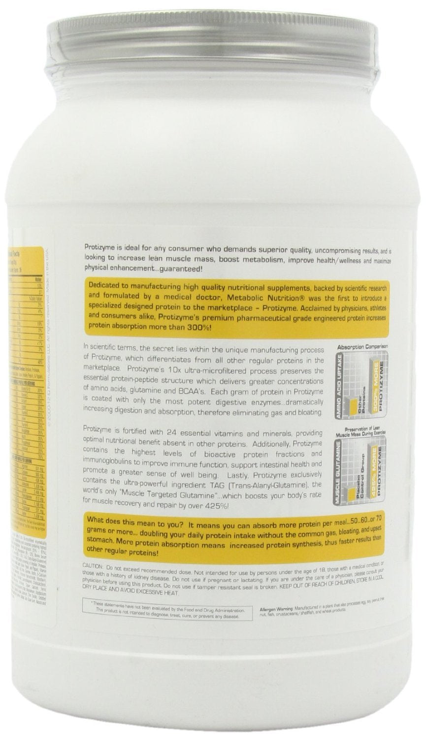 Metabolic Nutrition ProtiZyme powder scoop ready for lean muscle goals