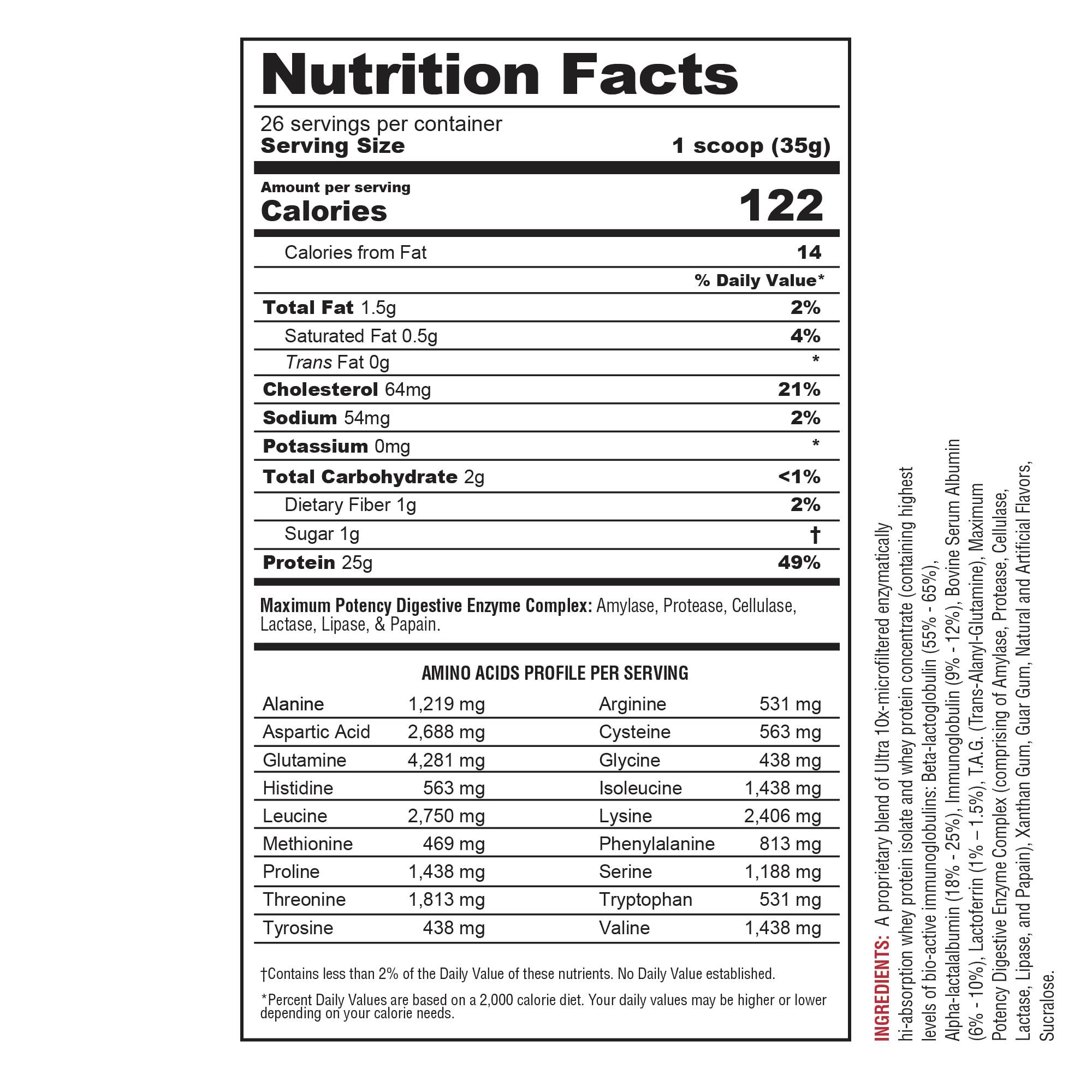 Protizyme Strawberry Creme scoop beside shake glass highlights quick mixability and meal replacement potential.