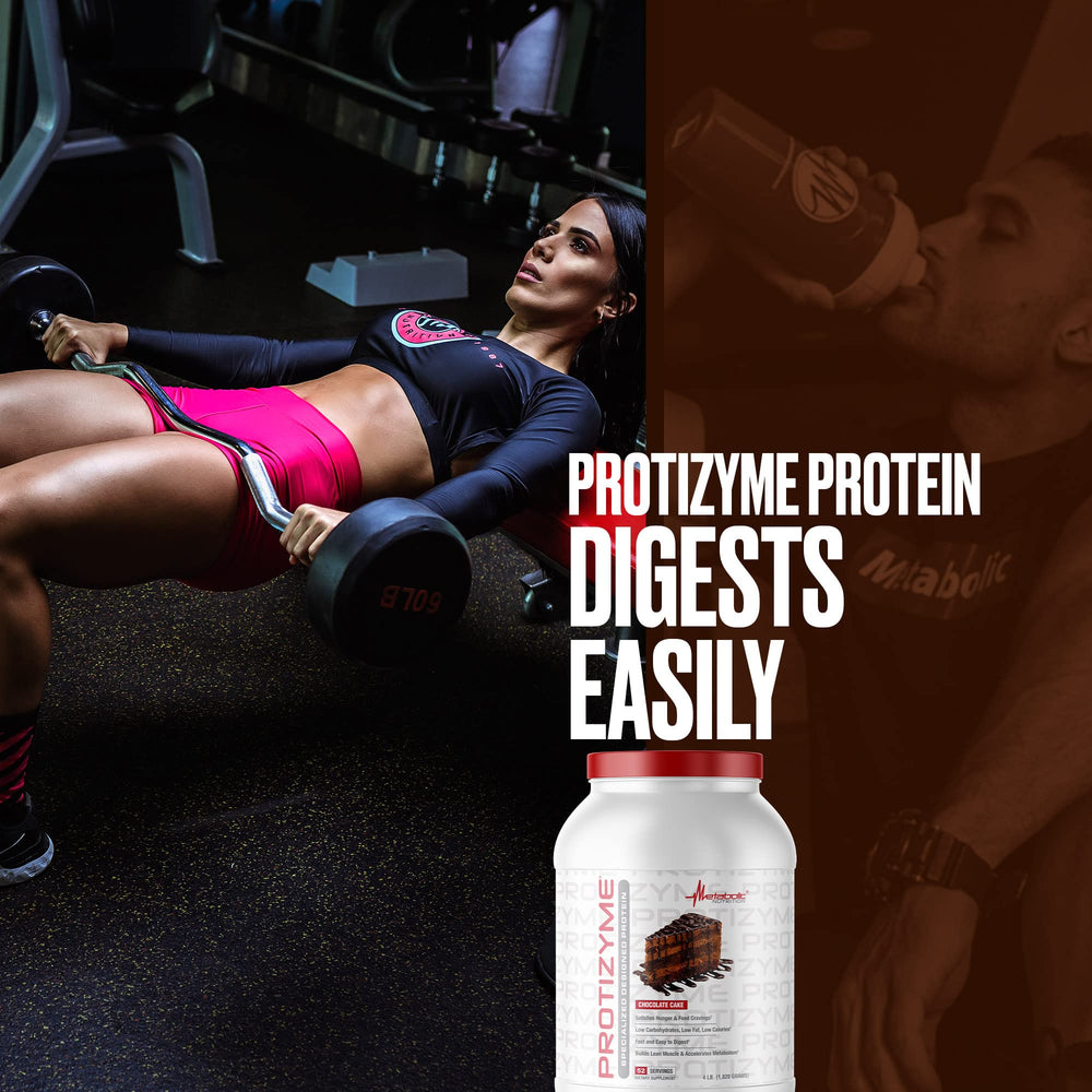Protizyme tub on counter ready for a post-workout shake.