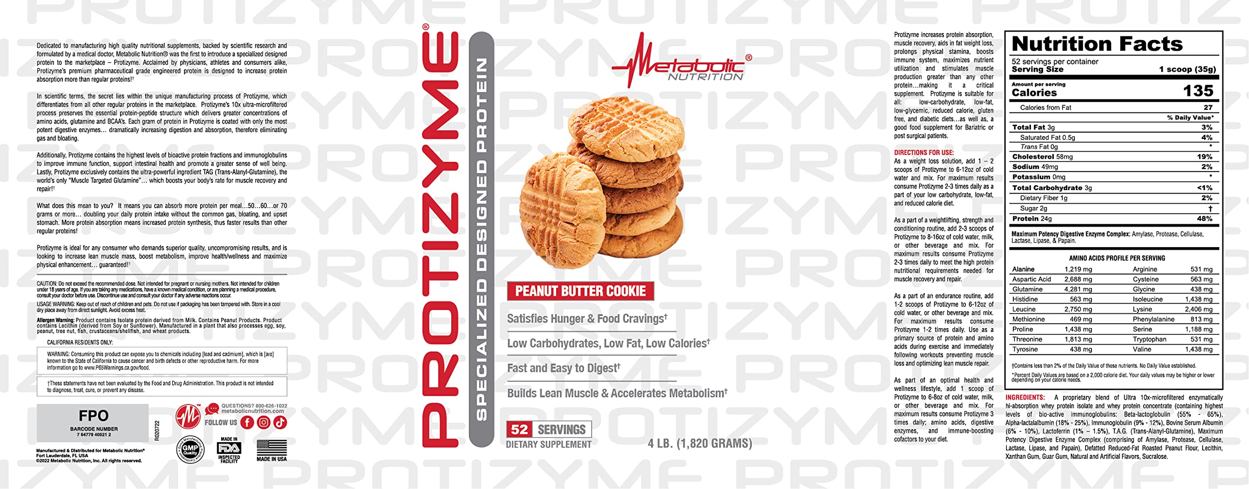 Protizyme whey protein powder scoop illustrates easy portioning for daily protein.