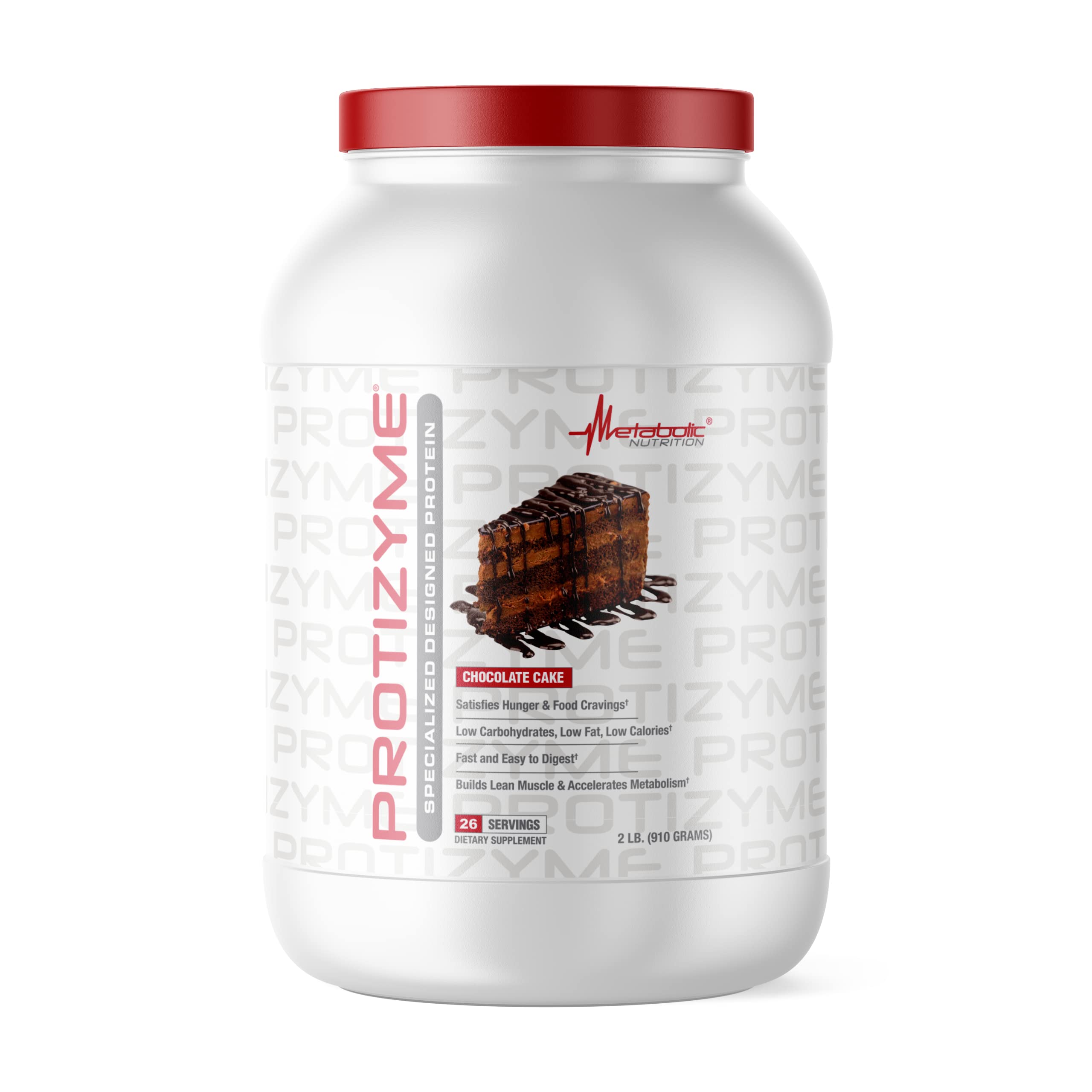 Protizyme whey shake by Metabolic Nutrition for a high-protein, low-sugar option.