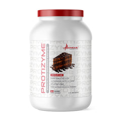 Protizyme whey shake by Metabolic Nutrition for a high-protein, low-sugar option.