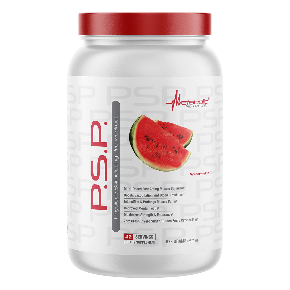 Metabolic Nutrition P.S.P. physique bottle front with watermelon flavor, zero sugar option