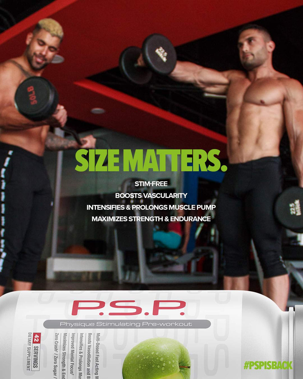 Measuring cup with jar for precise serving of P.S.P. physique from Metabolic Nutrition