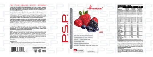 Metabolic Nutrition PSP preworkout scoop enables precise, consistent dosing.