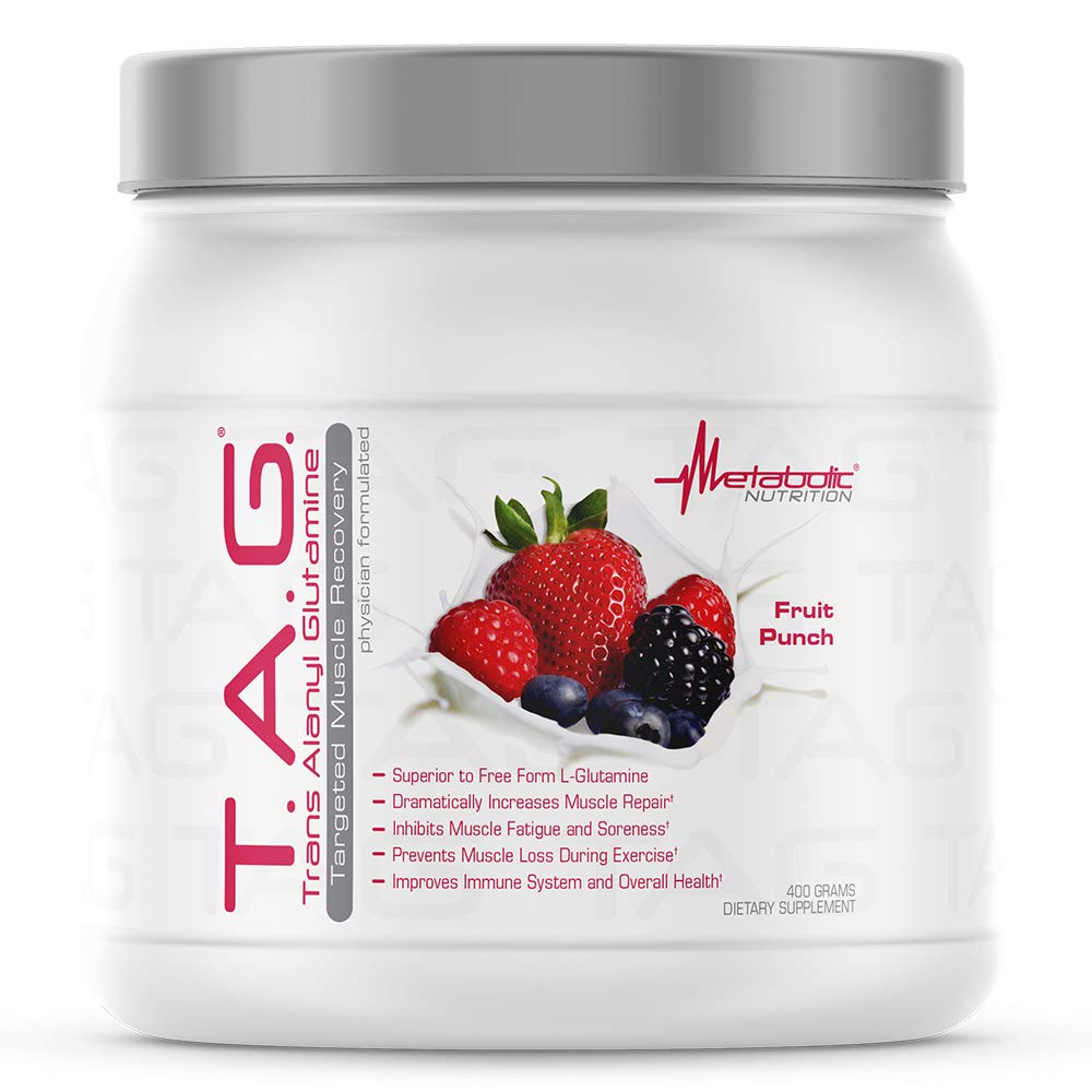 Metabolic Nutrition TAG bottle with fruit punch flavor ready to mix for workouts
