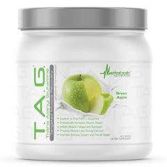 Metabolic Nutrition TAG trans Alanyl Glutamine powder bottle promoting recovery support.