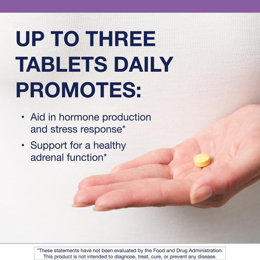 Metagenics Adrenogen tablets in bottle illustrate easy, consistent daily dosing