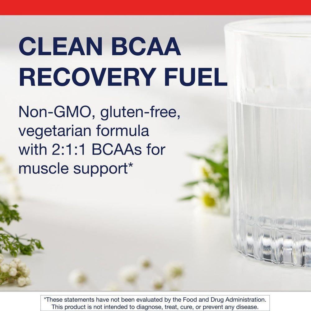 Metagenics BCAAs orange mango powder disperses smoothly in water
