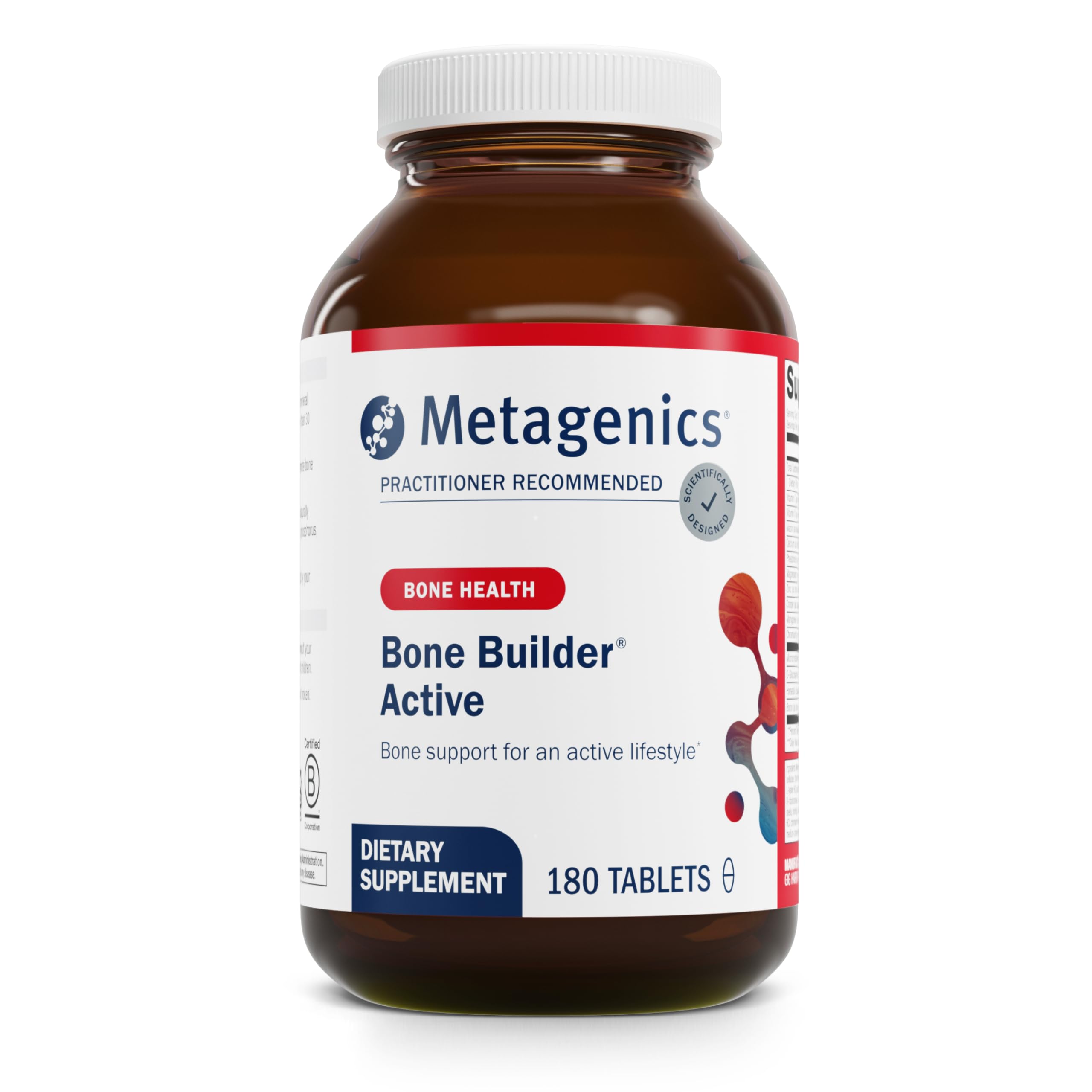 Metagenics Bone Builder Active bottle showing the mineral blend for bone support