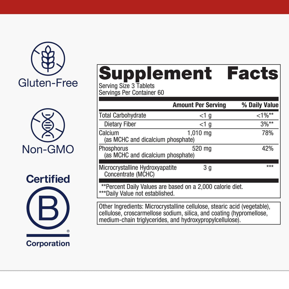 Metagenics Bone Builder calcium and phosphorus amounts per serving