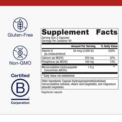 Metagenics Bone Builder Plus dosage information on bottle aids easy daily use.