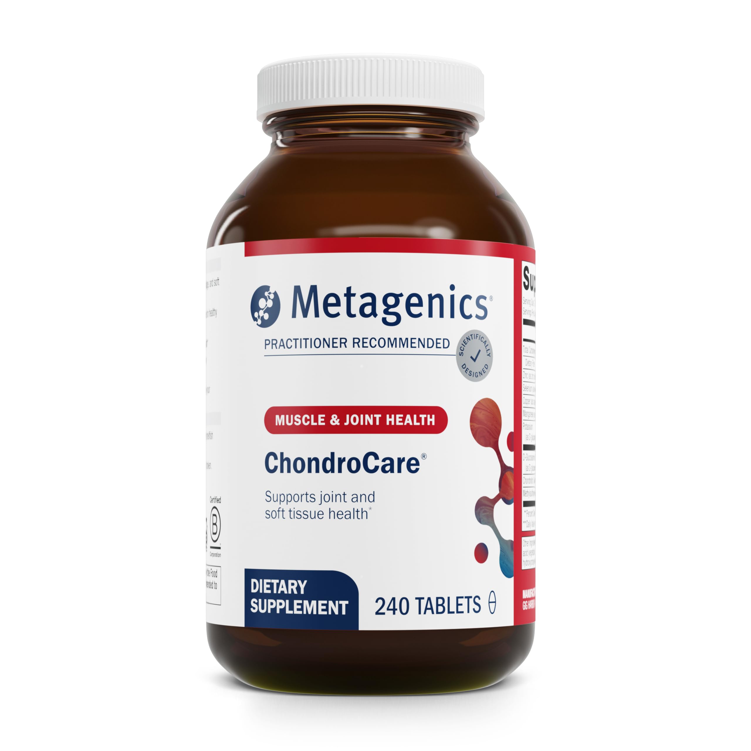 Metagenics ChondroCare bottle on a shelf for everyday joint support.