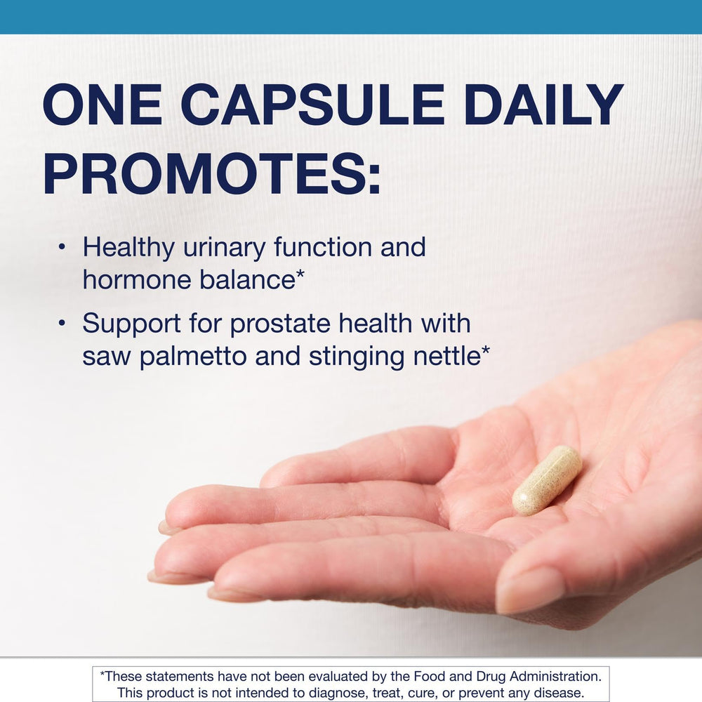 Close-up of Metagenics Prostagen capsules for daily hormonal balance