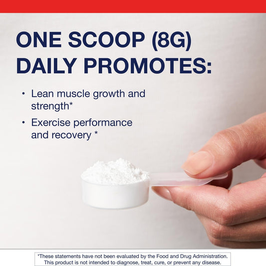 Creatine UP powder scoop ready for pre- or post-workout mixing