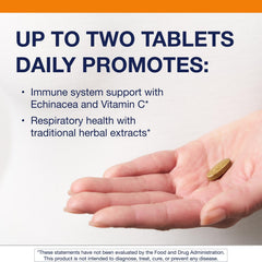 Close-up of Metagenics Echinacea Synergy tablets in vegetarian formula