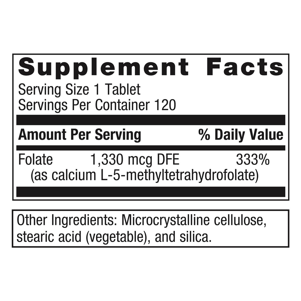 Close-up of FolaPro tablets emphasizes body-ready L-5-MTHF for smooth absorption.