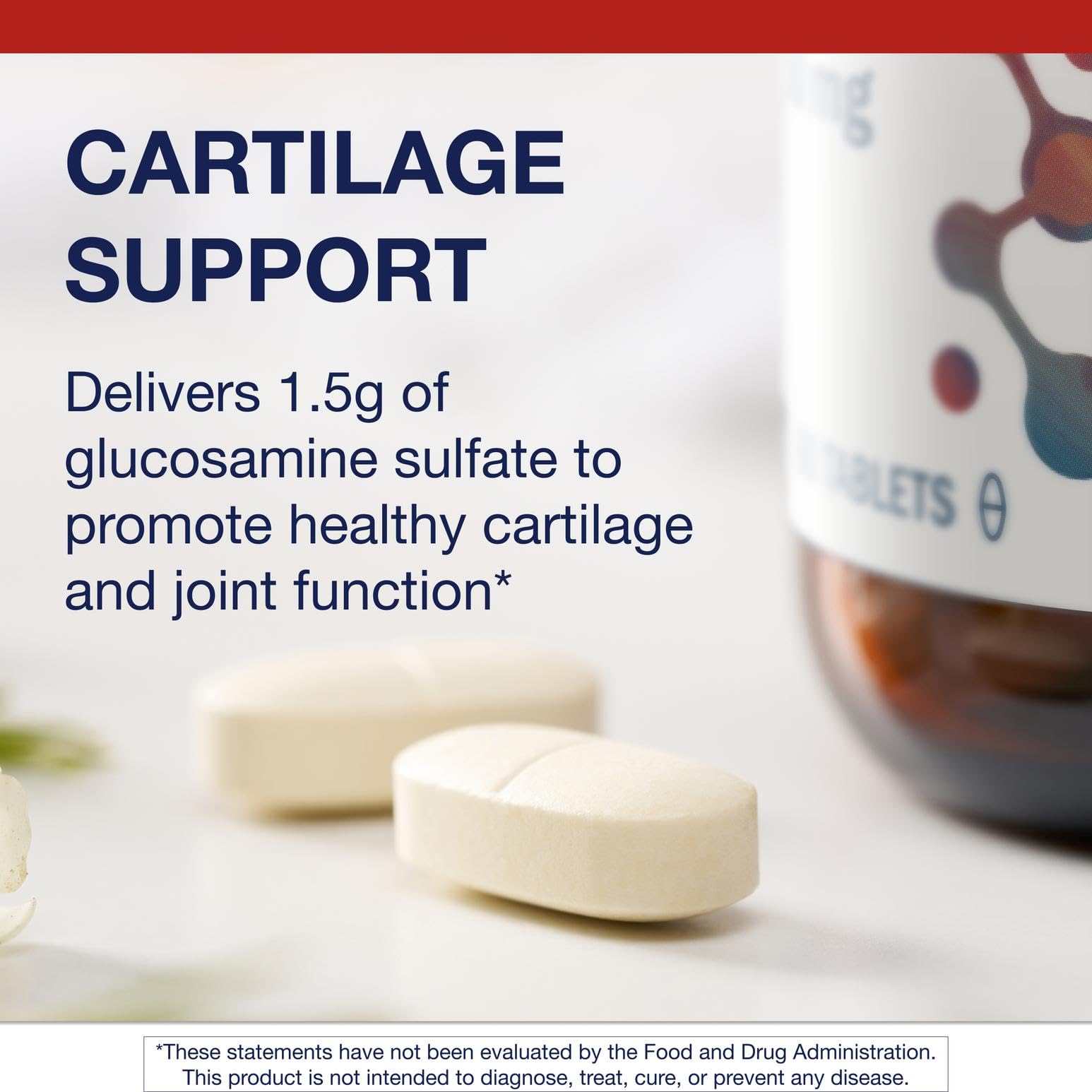 Packaging design for Metagenics Glucosamine Sulfate conveys clinician trust.