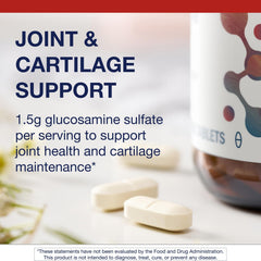 Metagenics Glucosamine Sulfate tablets in hand for daily joint support.