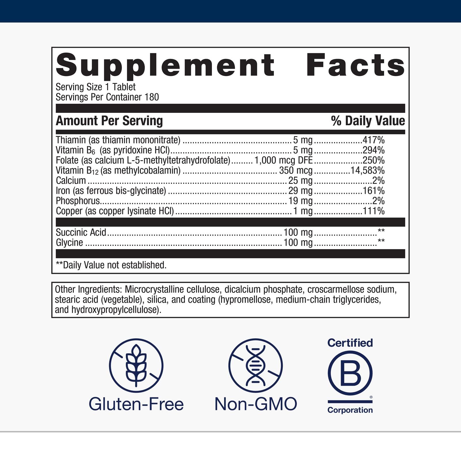 Gluten-free vegetarian Hemagenics formula label signaling clean ingredients