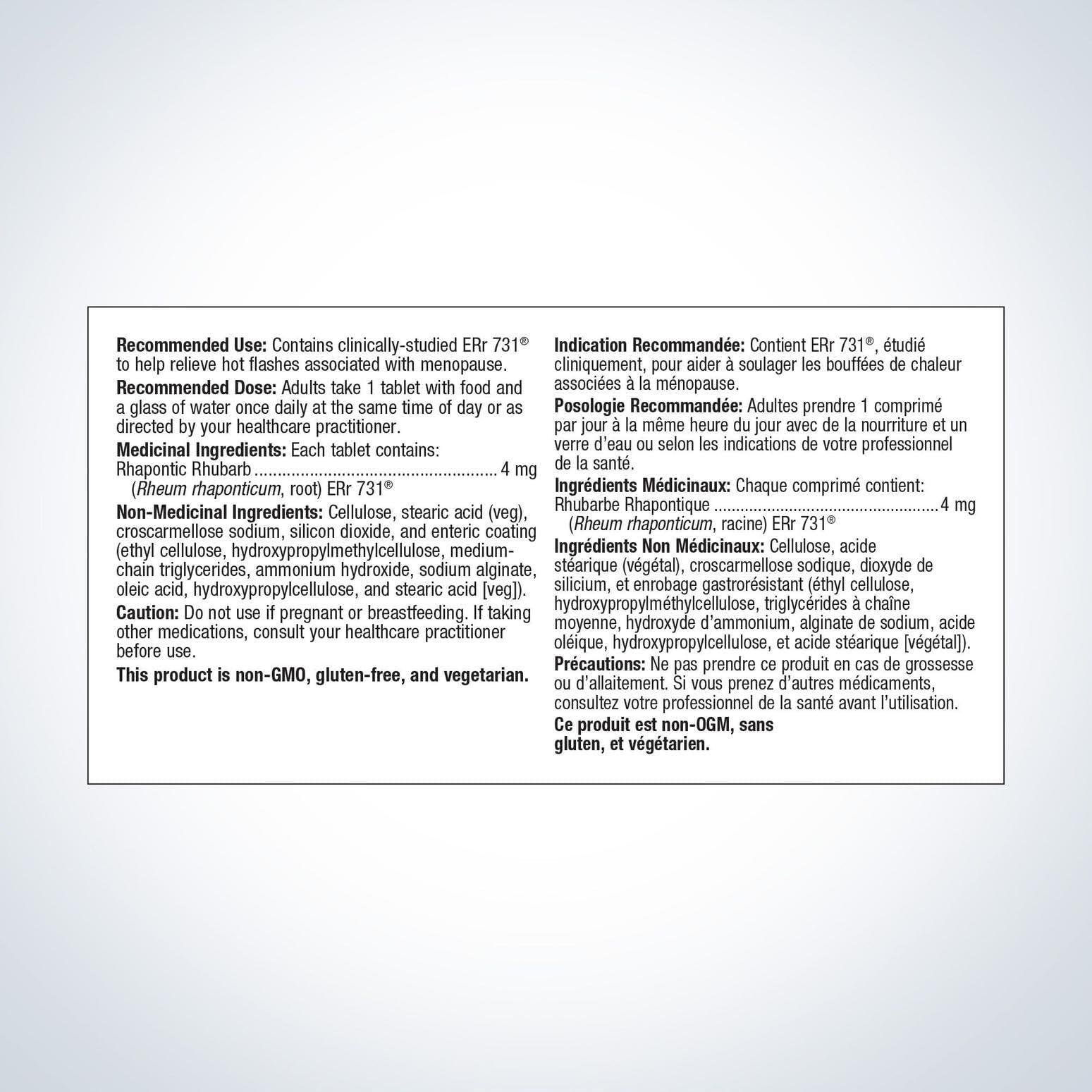 Metagenics HerWellness Estrovera tablet close-up highlighting daily 4 mg dosage