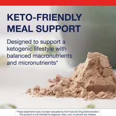 Metagenics Ketogenic Shake glass with mixed shake and rich chocolate flavor