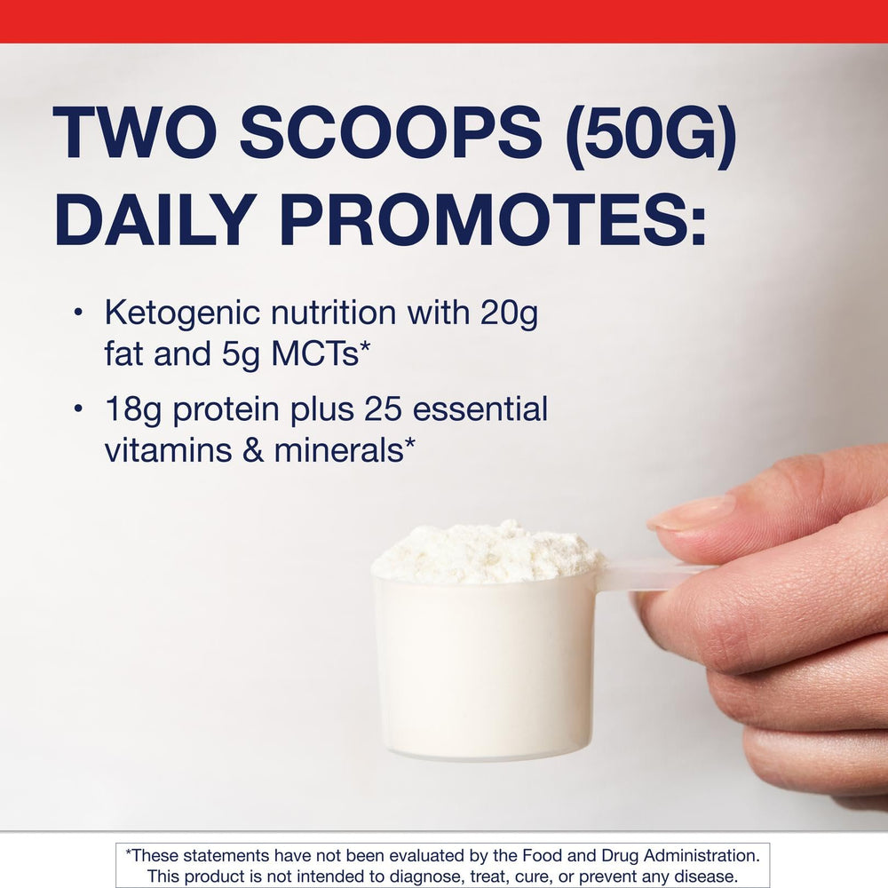 Metagenics Ketogenic Shake bottle showing vanilla formula