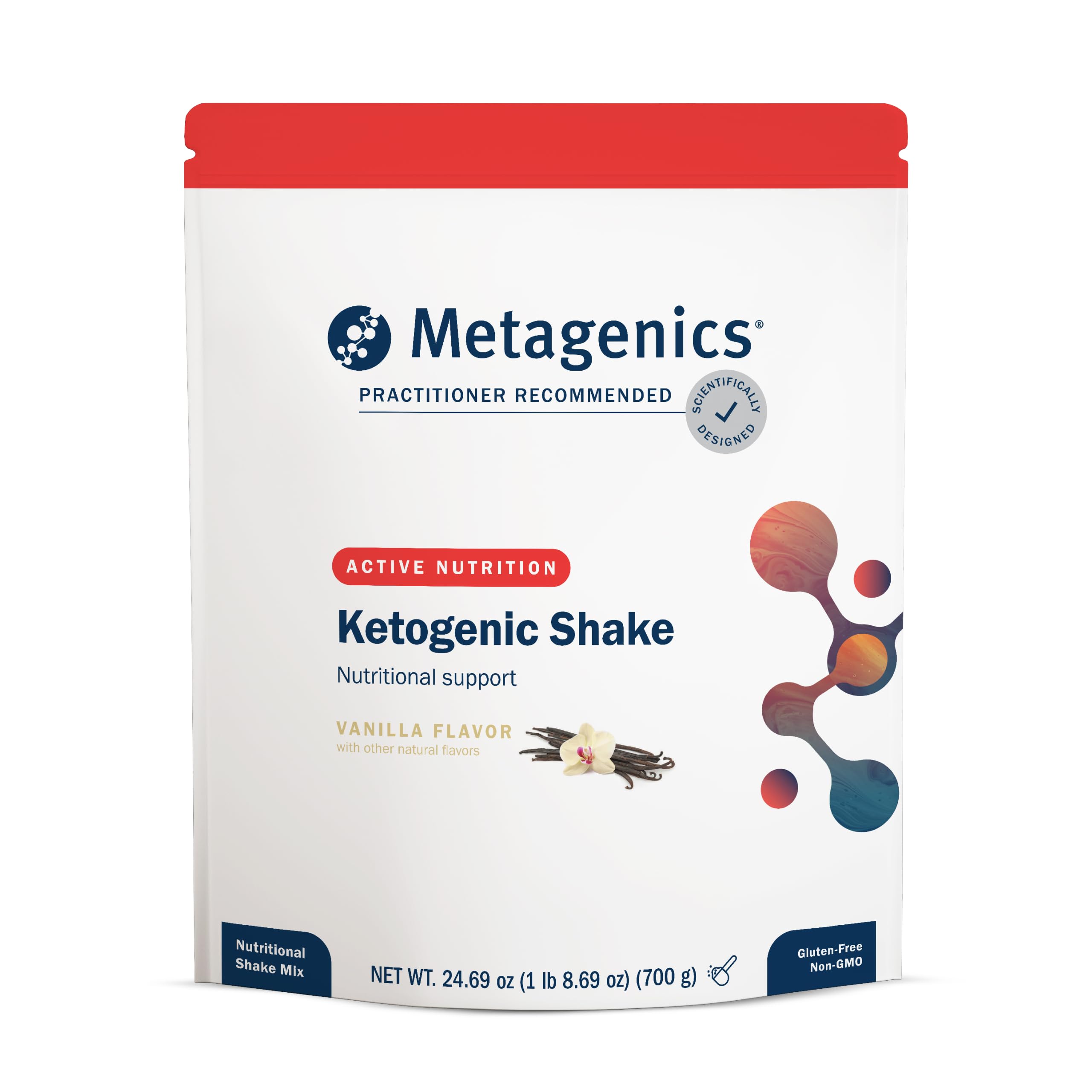 Metagenics Ketogenic Shake vanilla powder for keto meals and energy