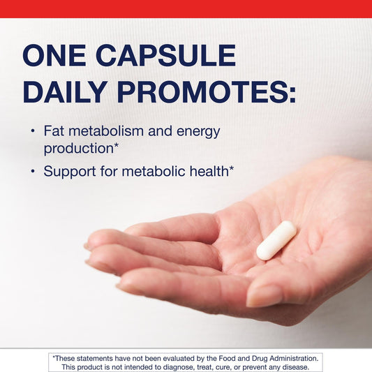 Metagenics L-Carnitine capsules — easy daily intake for endurance support.