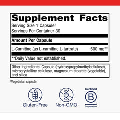 Metagenics L-Carnitine packaging box — clean, shelf-ready presentation.