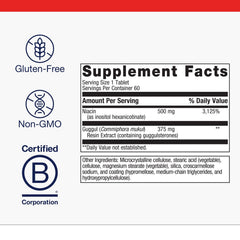 Metagenics Lipotain guggul resin extract on label indicates standardized lipid-support