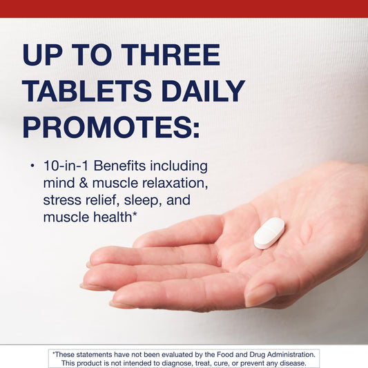 Metagenics Magnesium Glycinate tablets close-up showing easy-to-swallow bisglycinate form