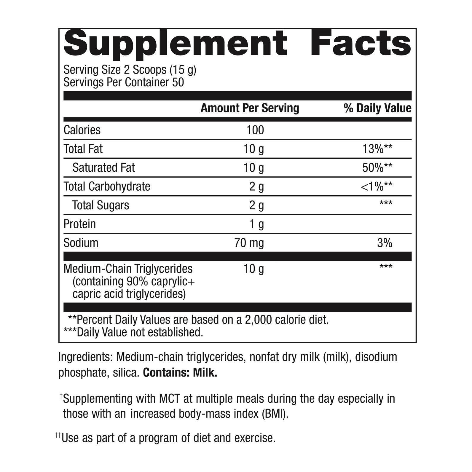 Metagenics MCT Powder shaken into a smoothie or shake.