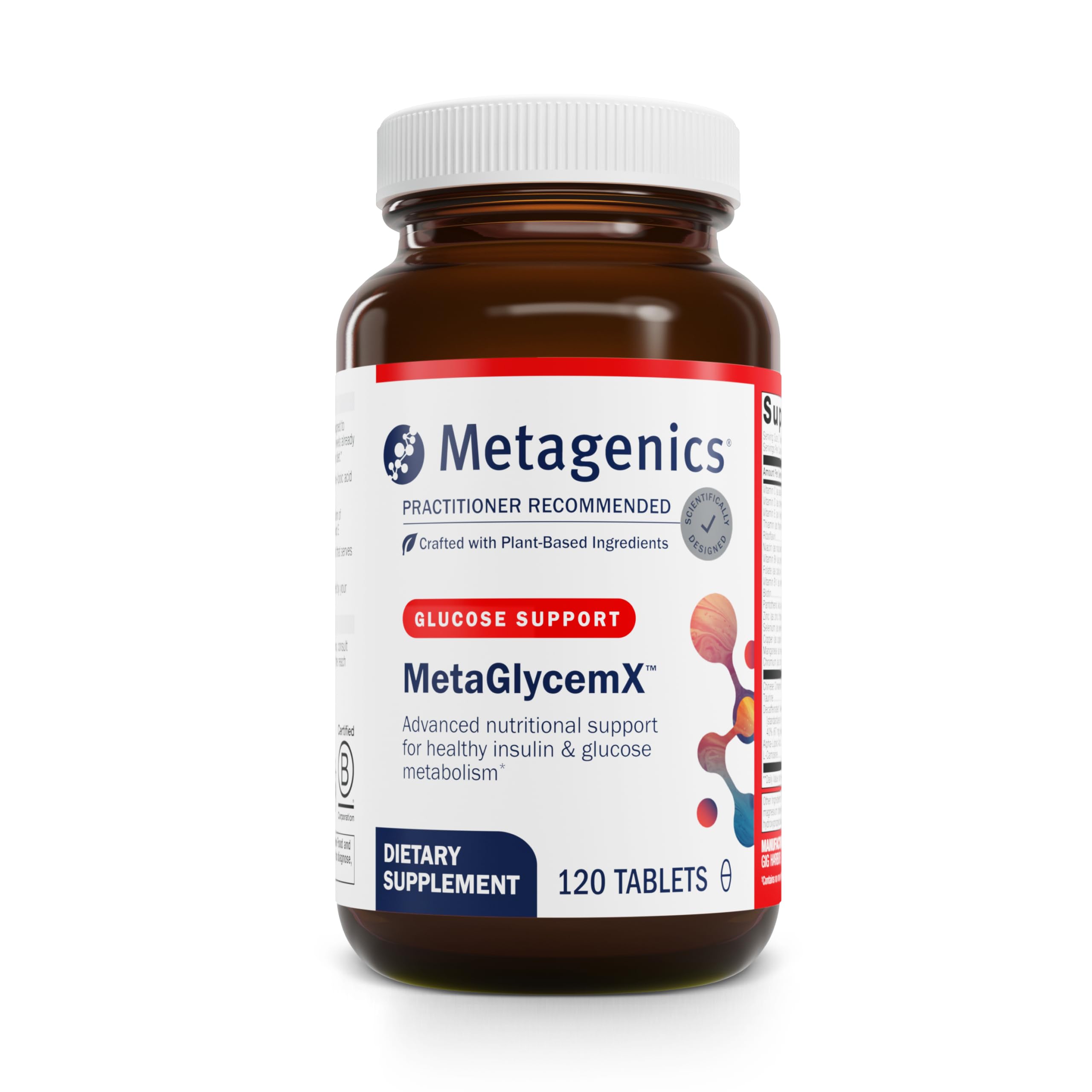 MetaGlycemX alpha-lipoic acid bottle pour supports carb metabolism