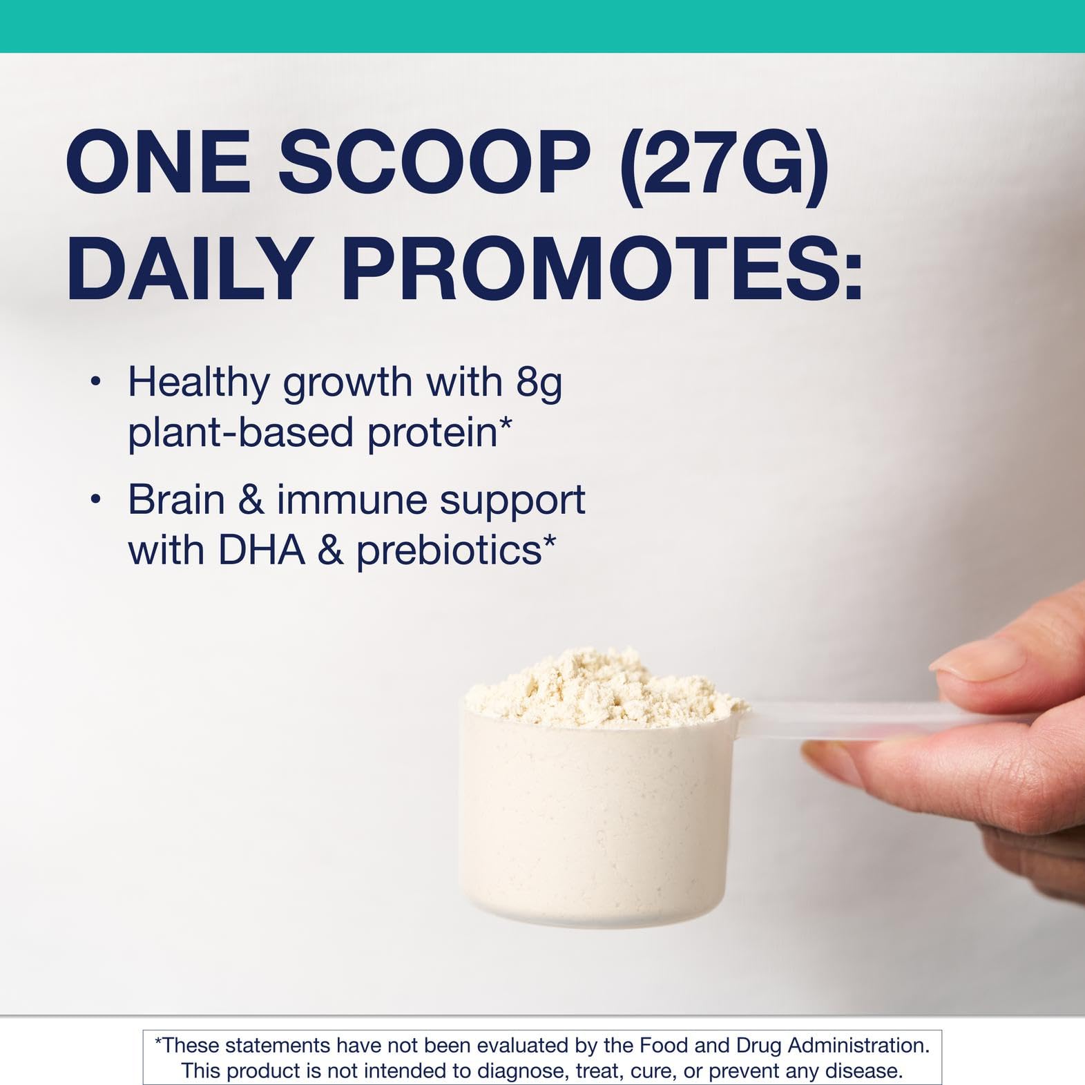 Metagenics MetaKids powder scoop included for easy measuring.