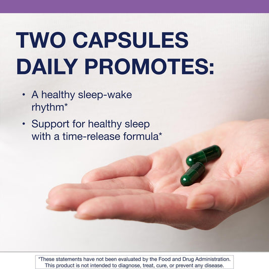 Metagenics MetaSleep capsules close-up highlighting melatonin dosage for sleep support