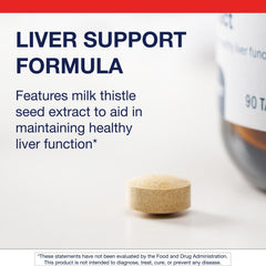 Metagenics Milk Thistle Extract tablets close-up shows 56 mg per serving.