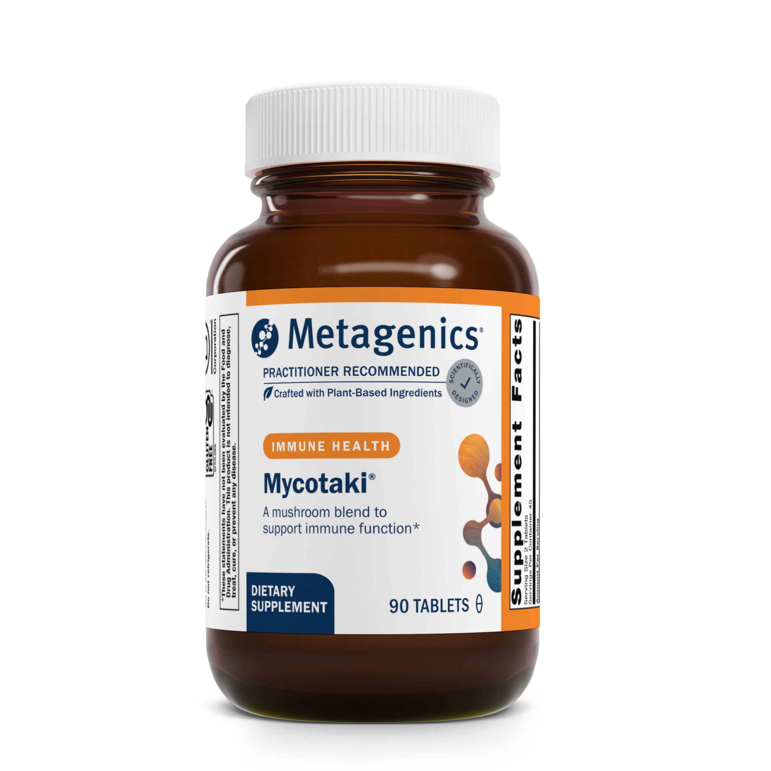 Metagenics Mycotaki immune bottle ready for daily resilience and immune support.
