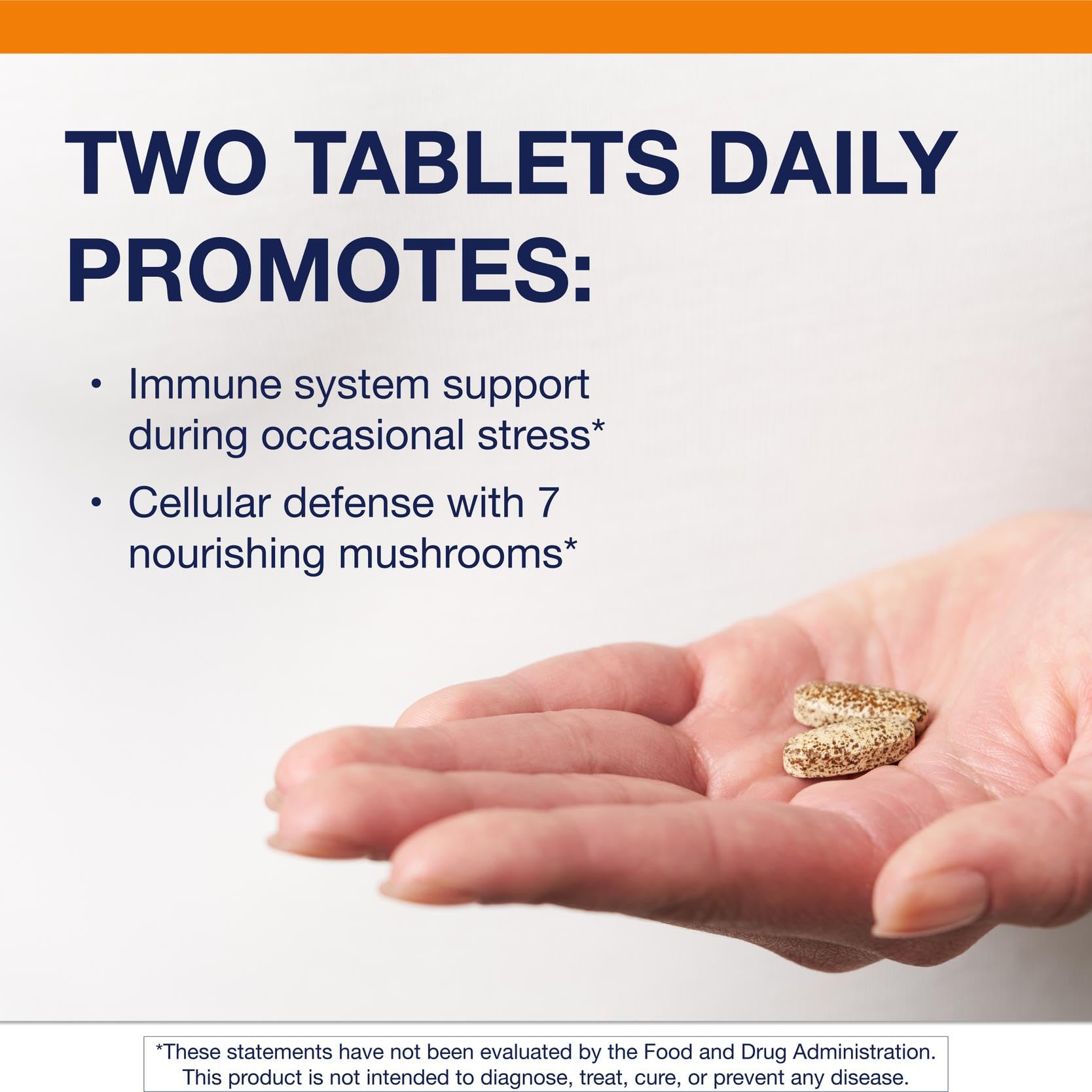 Metagenics Mycotaki seven-mushroom blend closeup highlights beta-glucans for vitality.