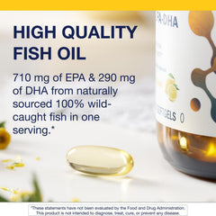 Metagenics OmegaGenics EPA-DHA 1000 mg label highlights sustainability