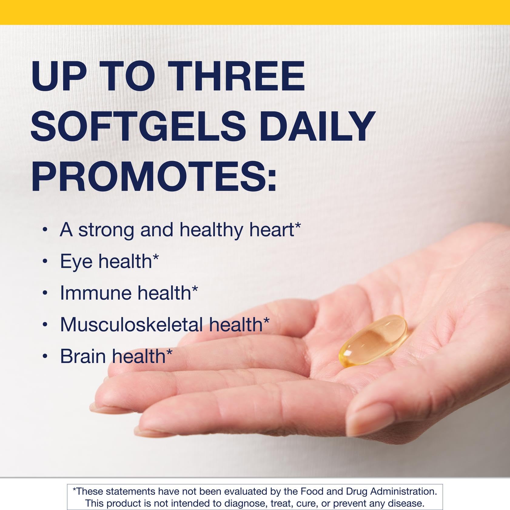 Softgels close-up highlighting purity and a smoother taste for easy daily use.