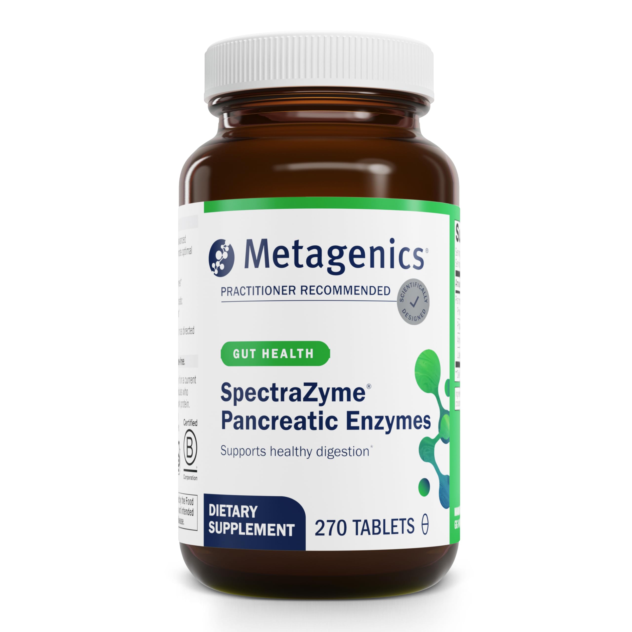 Metagenics SpectraZyme bottle with tablets for balanced digestion and gut comfort
