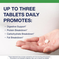 Metagenics SpectraZyme bottle pour showing tablets ready for daily digestive support