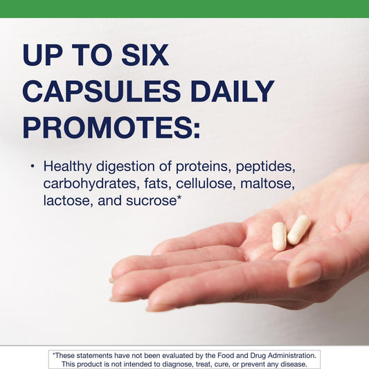 Metagenics SpectraZyme capsules closeup showing plant-based enzymes aiding digestion